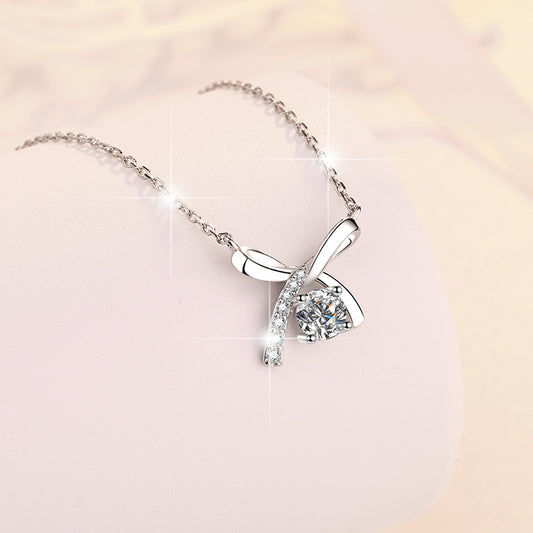 Butterfly Creative Design Women's Sterling Sliver Moissanite Necklace