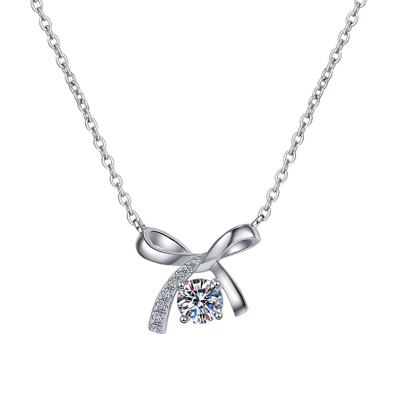 Butterfly Creative Design Women's Sterling Sliver Moissanite Necklace