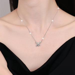 Butterfly Creative Design Women's Sterling Sliver Moissanite Necklace