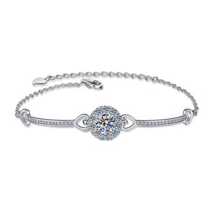 S925 Sterling Silver with Moissanite Flower Women's Bracelet