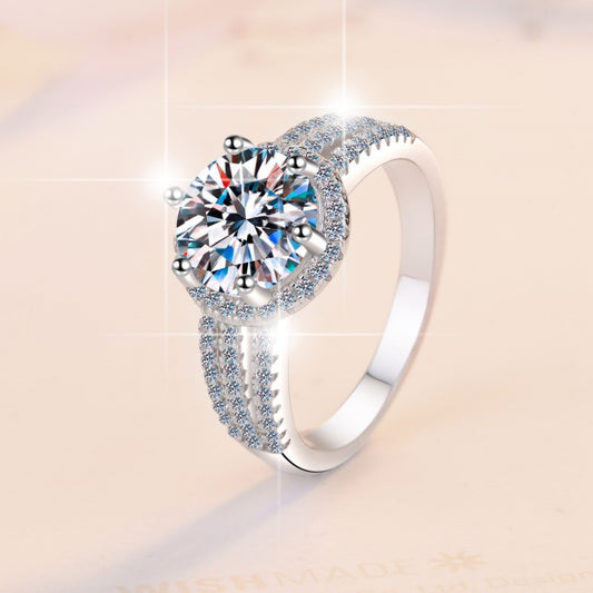 Love You Three Thousand Moissanite Sterling Silver Ring