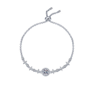 Zipper Bead Luxury Moissanite Platinum Plated Bracelets