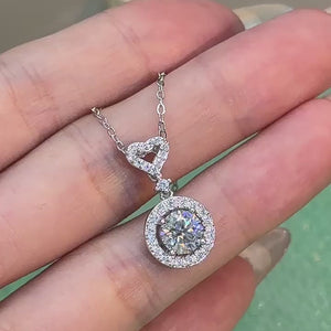 S925 Sterling Silver Round Bag Moissanite Necklace