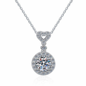 S925 Sterling Silver Round Bag Moissanite Necklace