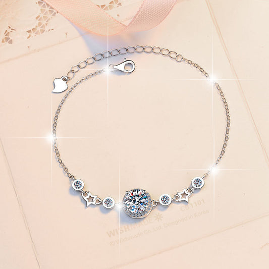 Round Star Fashion Unique Design Moissanite Bracelets