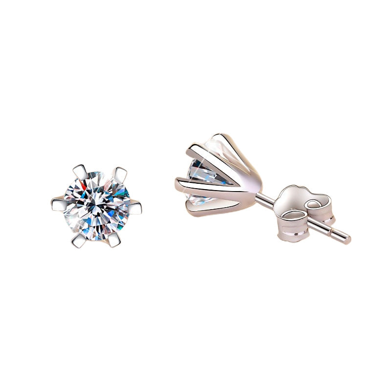 S925 Sterling Silver 2CT Moissanite Earrings