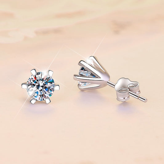 S925 Sterling Silver 2CT Moissanite Earrings