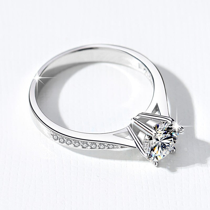 Classic Six Claw Crown Ring 2CT Moissanite Ring