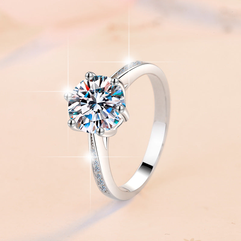 Classic Six Claw Crown Ring 2CT Moissanite Ring