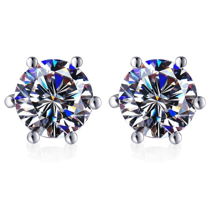 Sterling Silver S925 Moissanite Vintage Classic Design Women's Earrings